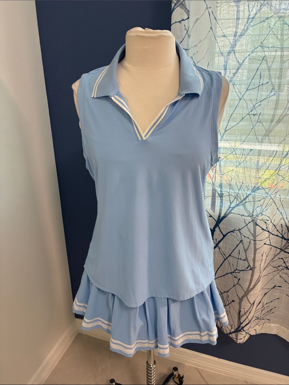 Tommy Bahama Sleeveless Light Blue Polo Tank Top and Skort - 2 Pc. Set